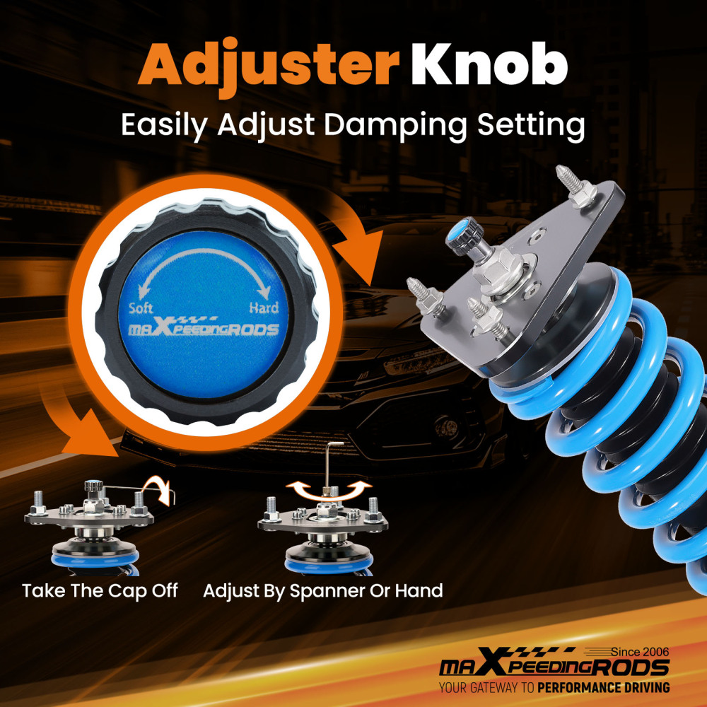 Coilover Lowering Kit compatible for Mazda 3 BK 04-09 24 Levels Rebound Damping Adjustable