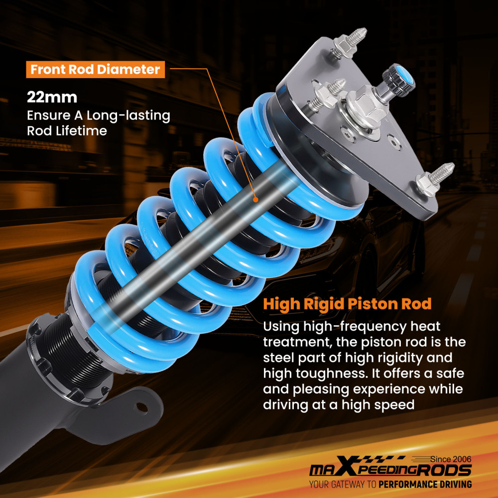 Coilover Lowering Kit compatible for Mazda 3 BK 04-09 24 Levels Rebound Damping Adjustable