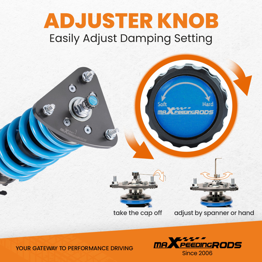 Coilover Lowering Kit compatible for Mazda 3 BK 04-09 24 Levels Rebound Damping Adjustable