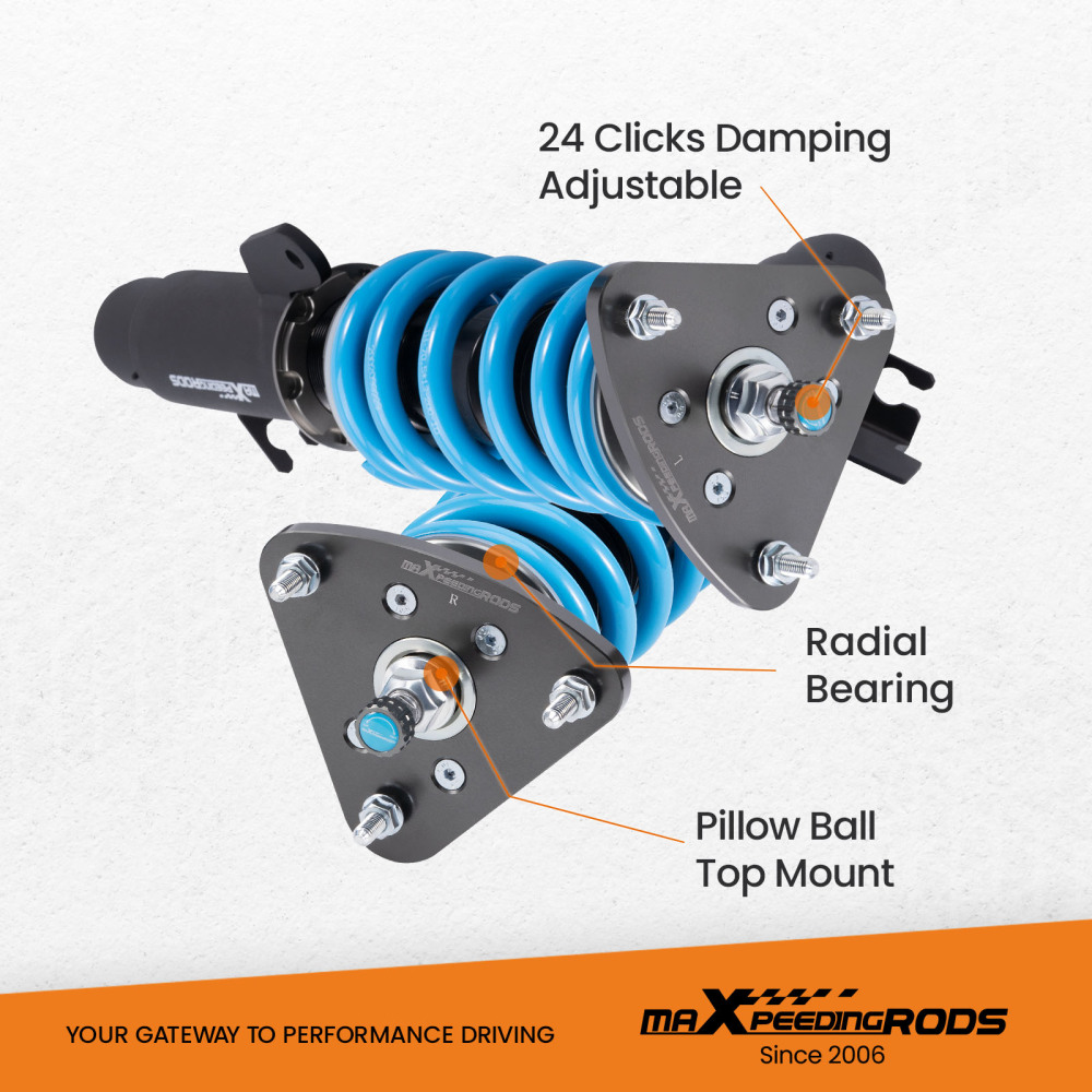 Coilover Lowering Kit compatible for Mazda 3 BK 04-09 24 Levels Rebound Damping Adjustable