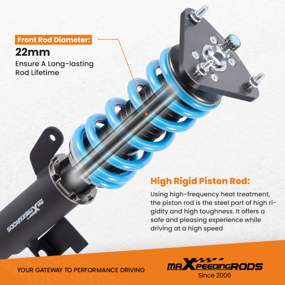 Coilover Lowering Kit compatible for Mazda 3 BK 04-09 24 Levels Rebound Damping Adjustable