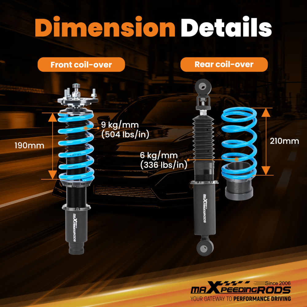 MaXpeedingrods COT6 Lowering Kit Adjustable Coilovers compatible for MAZDA 6 2003-2006