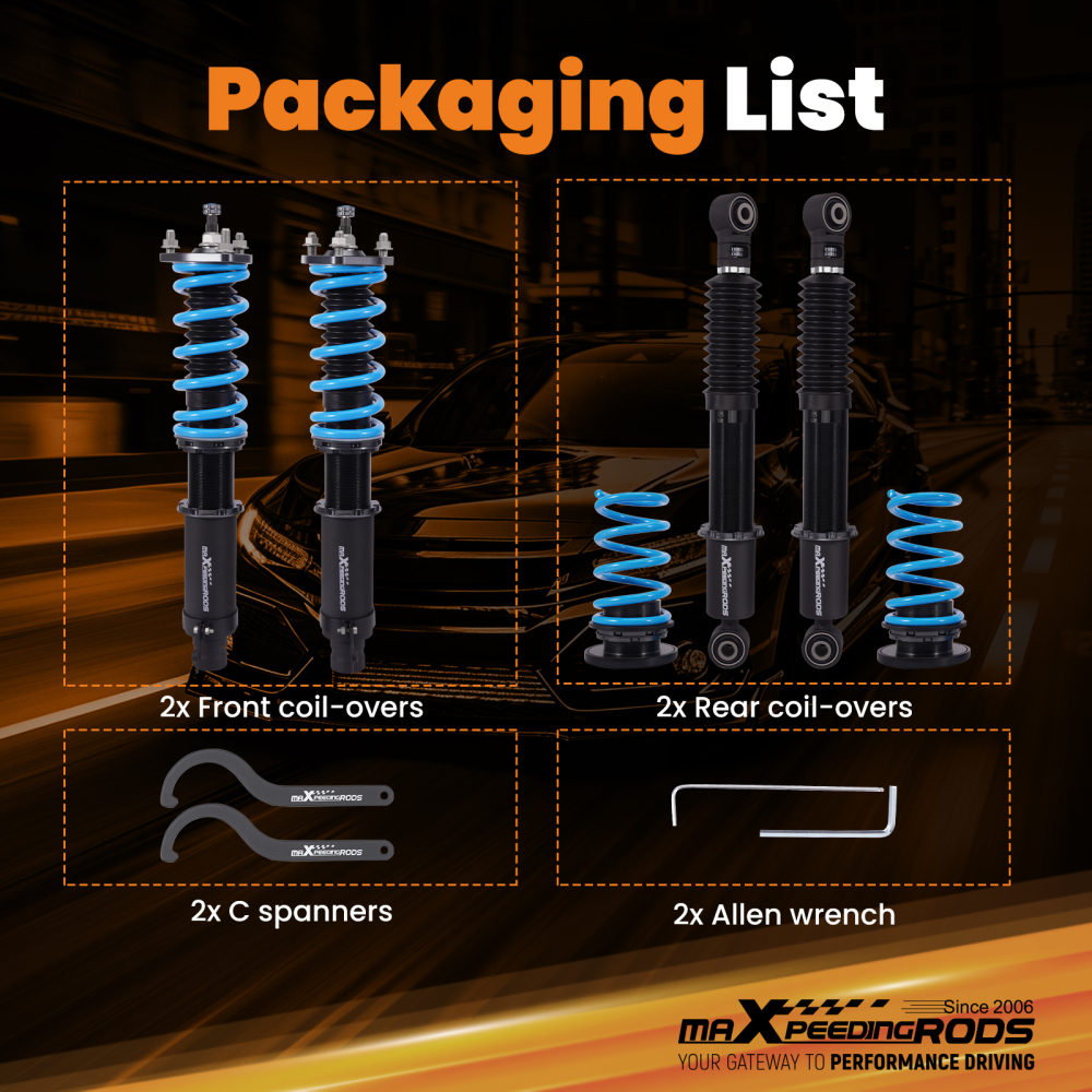 MaXpeedingrods T6 Coilovers 24 Way Damper Suspension Kit compatible for Mazda 6 (GH) 09-13