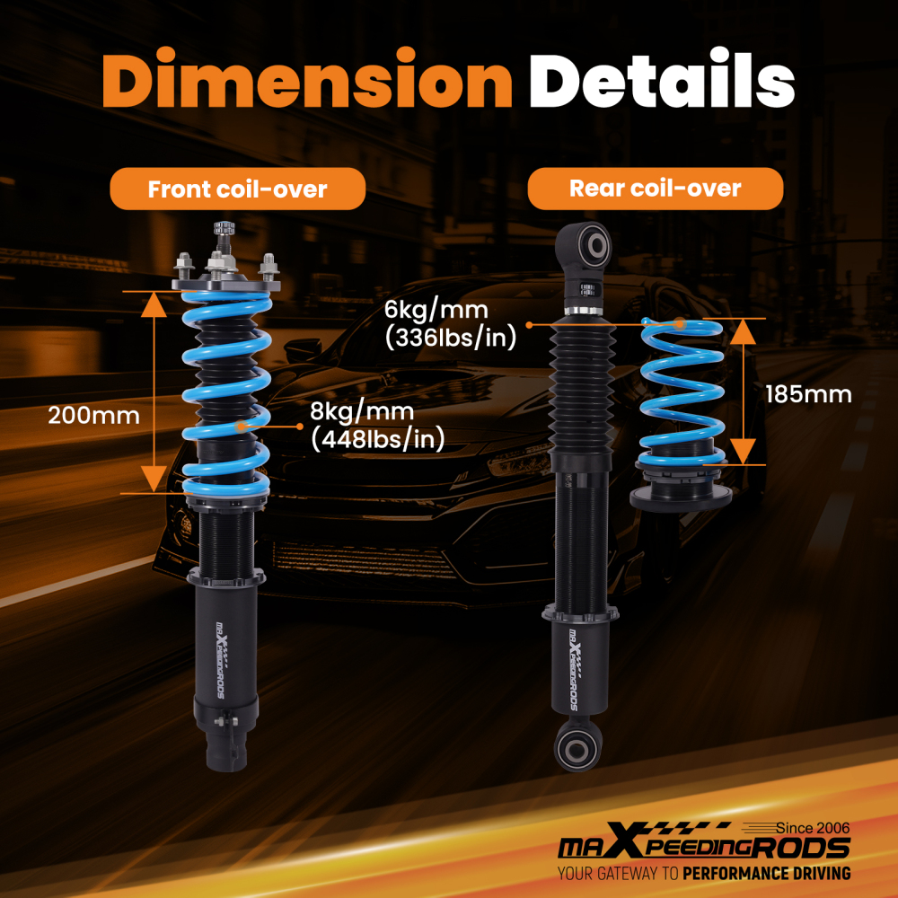 MaXpeedingrods T6 Coilovers 24 Way Damper Suspension Kit compatible for Mazda 6 (GH) 09-13