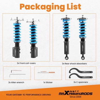 Coilover Struts compatible for Mazda RX7 FC FC3S 86-91 Coilovers 24 ways adjustable Damper Lowering Kit