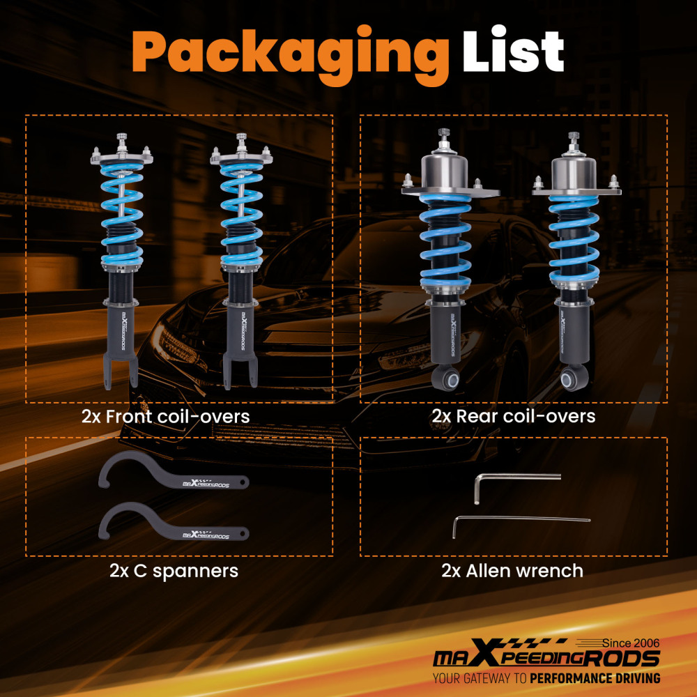 MaXpeedingrods T6 Coilovers Lowering Suspension compatible for Mazda MX-5 Miata NC 06-15