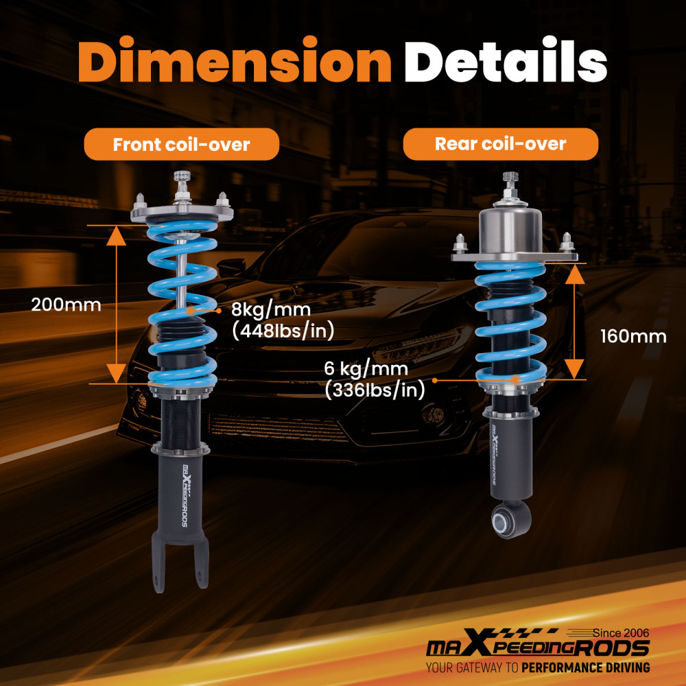 MaXpeedingrods T6 Coilovers Lowering Suspension compatible for Mazda MX-5 Miata NC 06-15