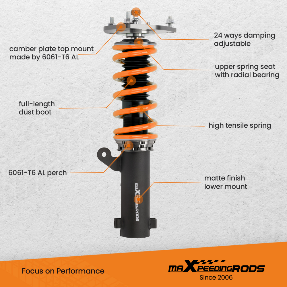 Coilovers Coils compatible for Mitsubishi Galant (DJ) 2004-2012 Absorber Shocks lowering kit