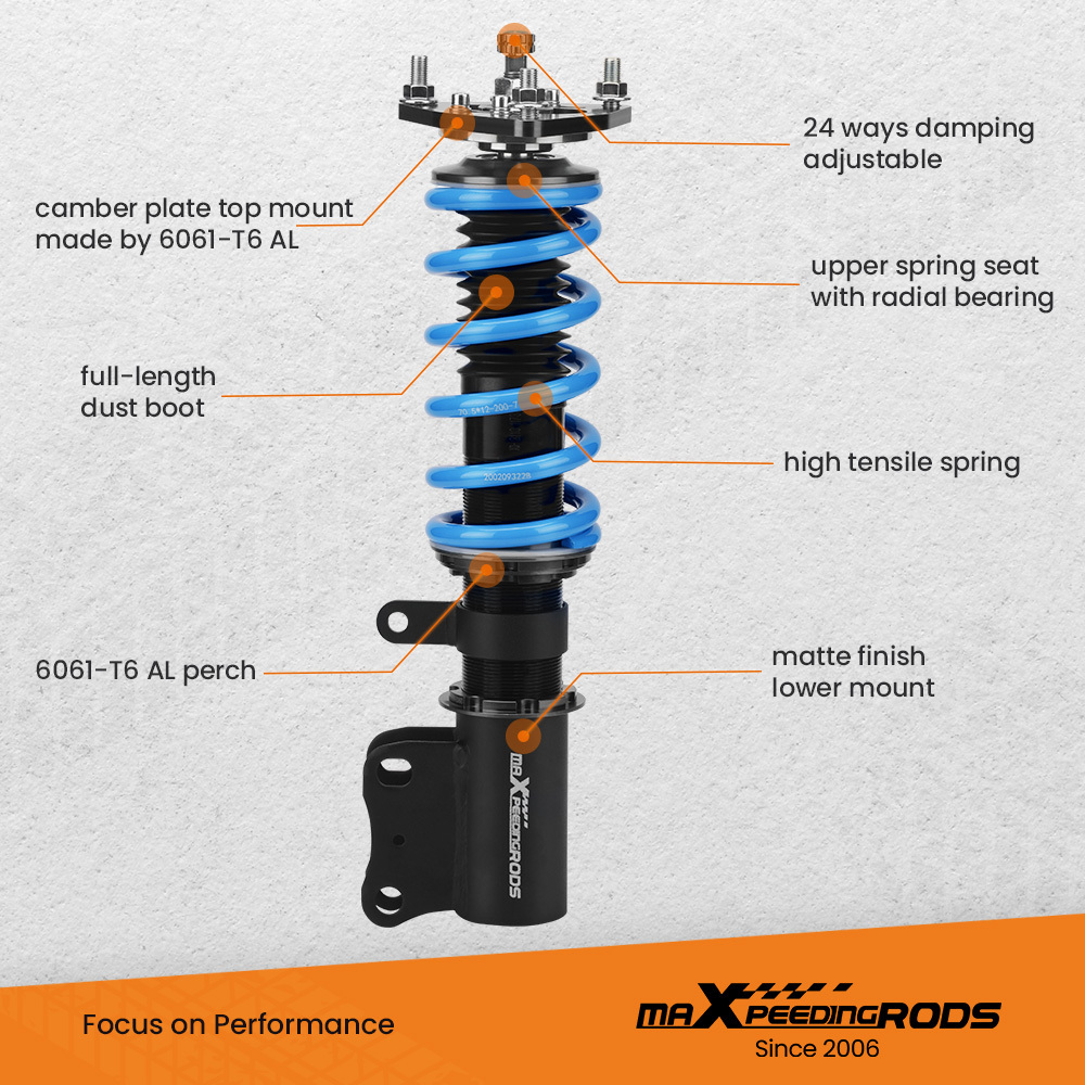 Upgraded Ammortizzatori compatibile per Mitsubishi LancerRalliart CY2A/CZ4A Coilovers Kit Lowering Kit