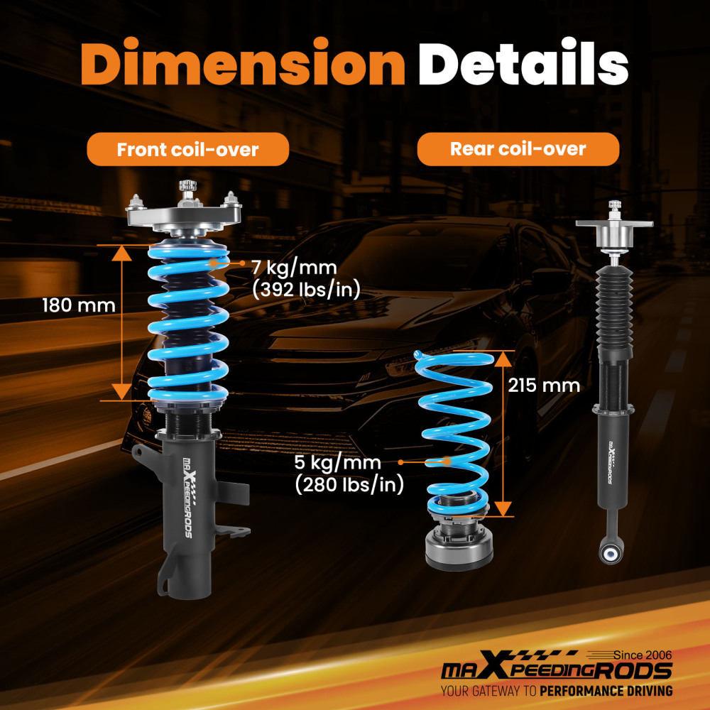 T6 Coilovers Suspension Kit compatible for Ford Focus 2011-2017 (LZ/LW) 1.5 1.6 2.0