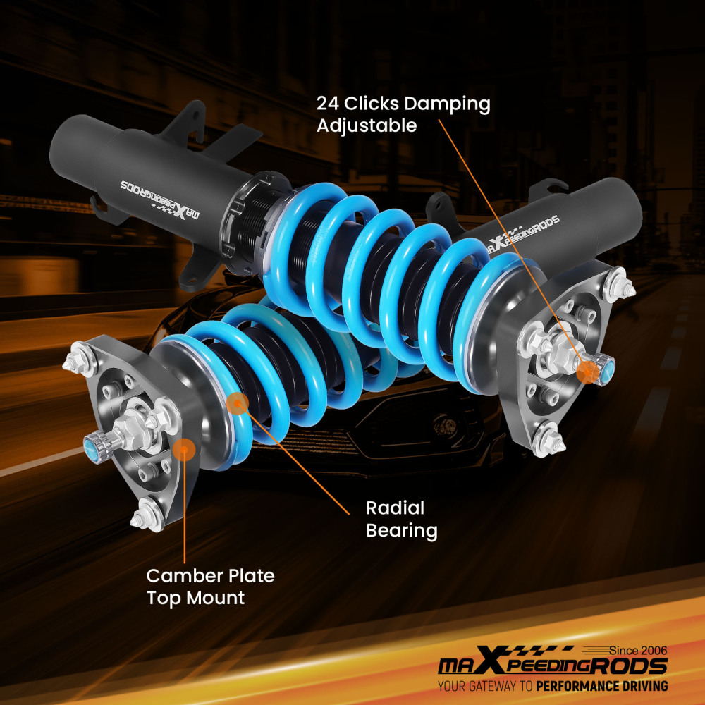 Coilovers Lowering Kit w/ 24 Step Damper Adjustable compatible for Ford Focus 2011-17