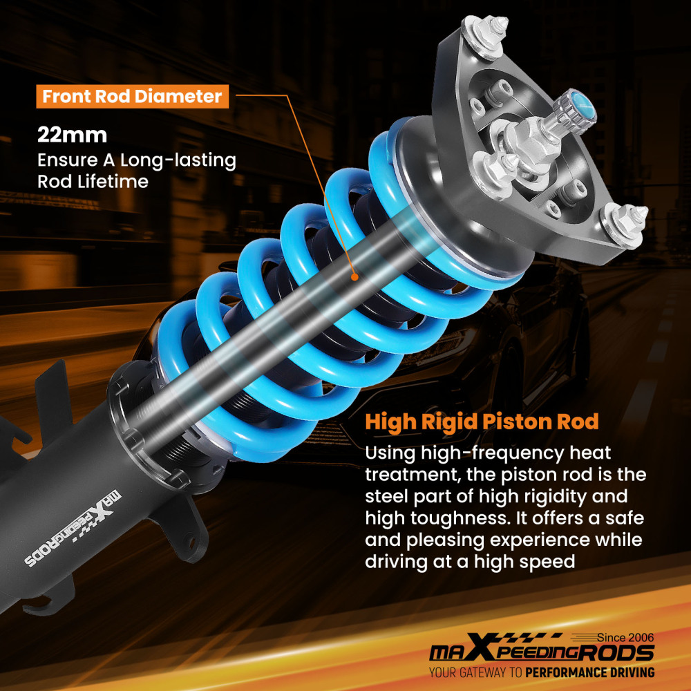 Coilovers Lowering Kit w/ 24 Step Damper Adjustable compatible for Ford Focus 2011-17