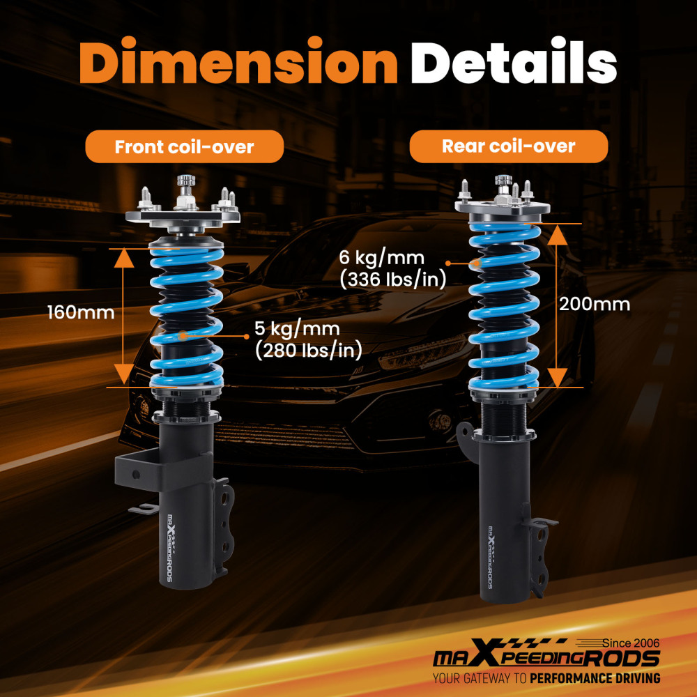 24 Level Damper Coilovers Suspension Kit compatible for Toyota MR2 1987-1989 (AW11 Chassis)