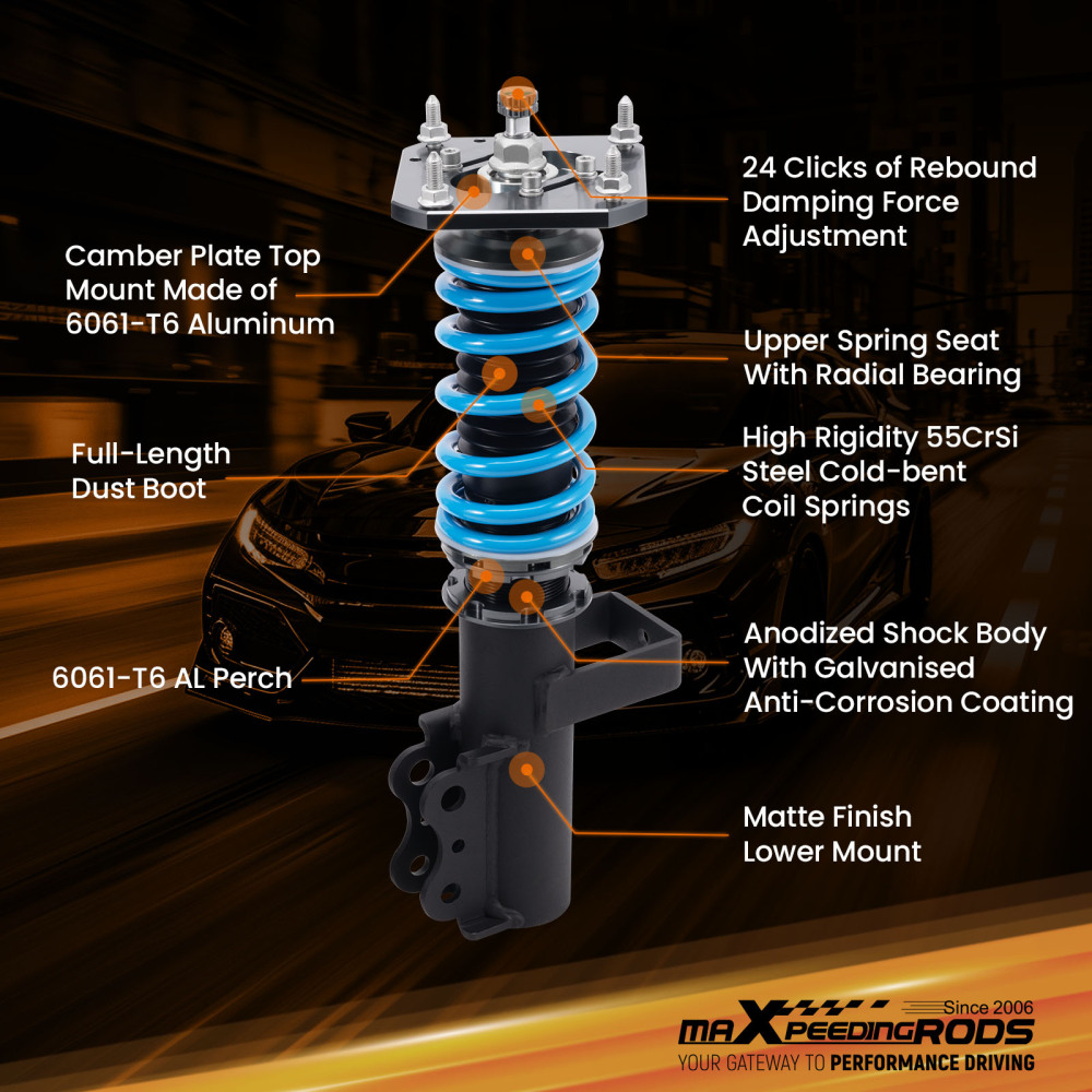 24 Level Damper Coilovers Suspension Kit compatible for Toyota MR2 1987-1989 (AW11 Chassis)