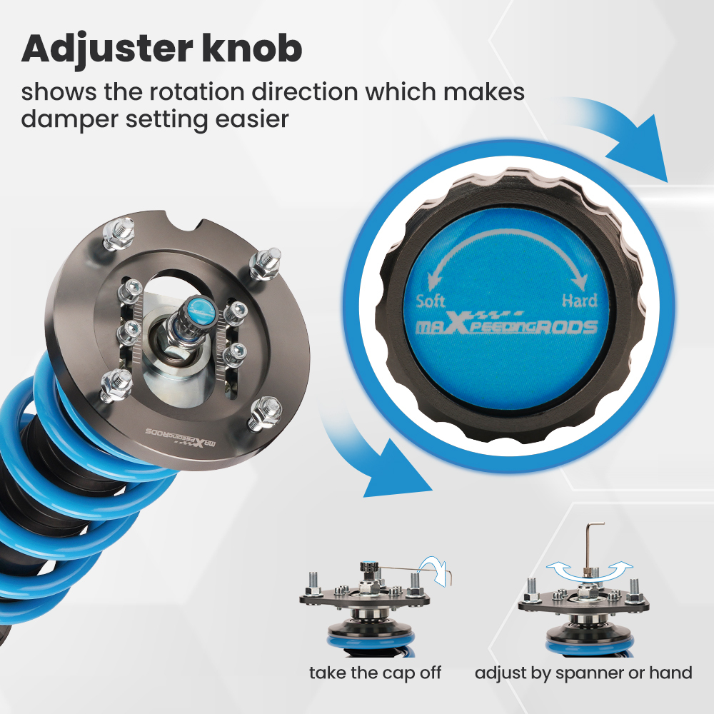 Maxpeedingrods COT6 24 Way Damper Adjustable Coilover Kit compatible for Ford Mustang 05-14 lowering kit
