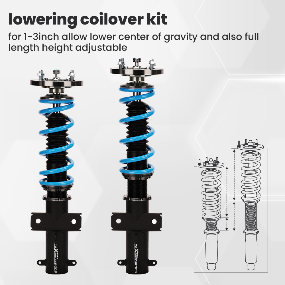Maxpeedingrods COT6 24 Way Damper Adjustable Coilover Kit compatible for Ford Mustang 05-14 lowering kit