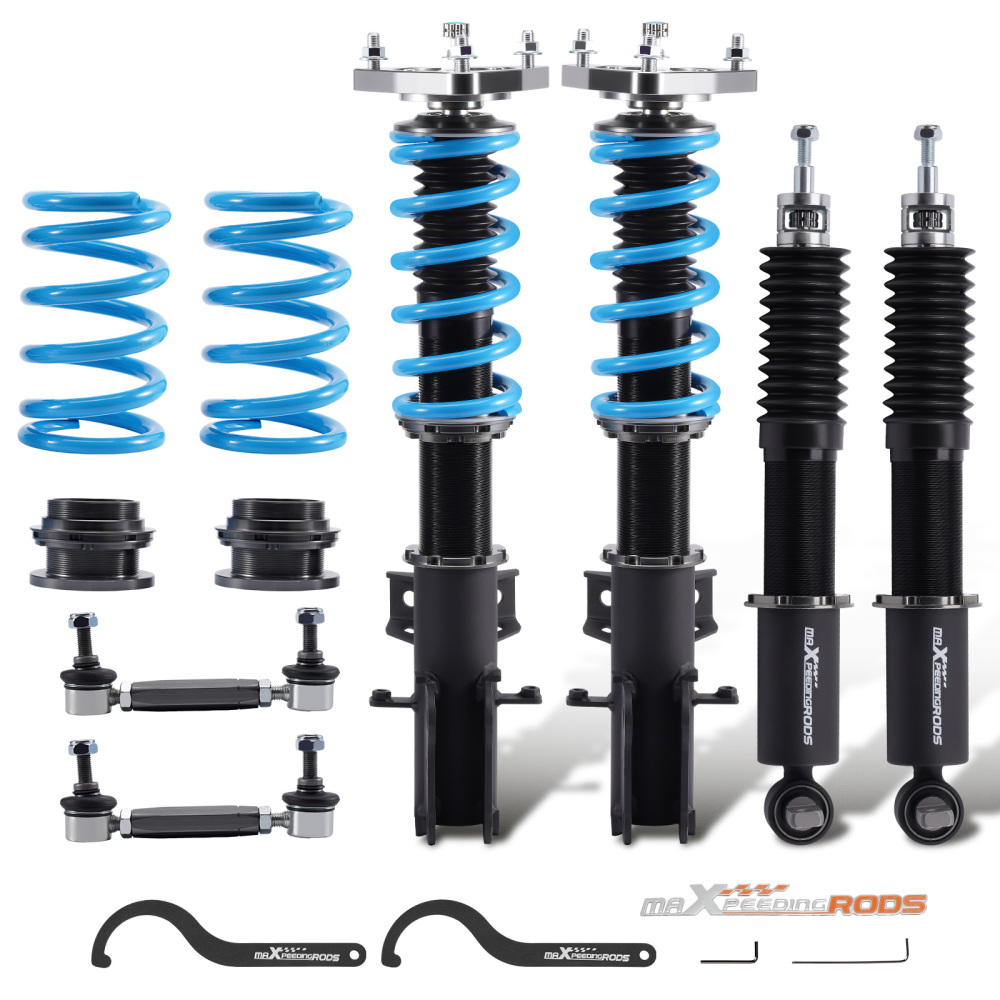 Compatible For Ford Mustang 2015-2023 24 Ways Damper Adjustable Coilovers Shock Springs Kit Lowering Kit