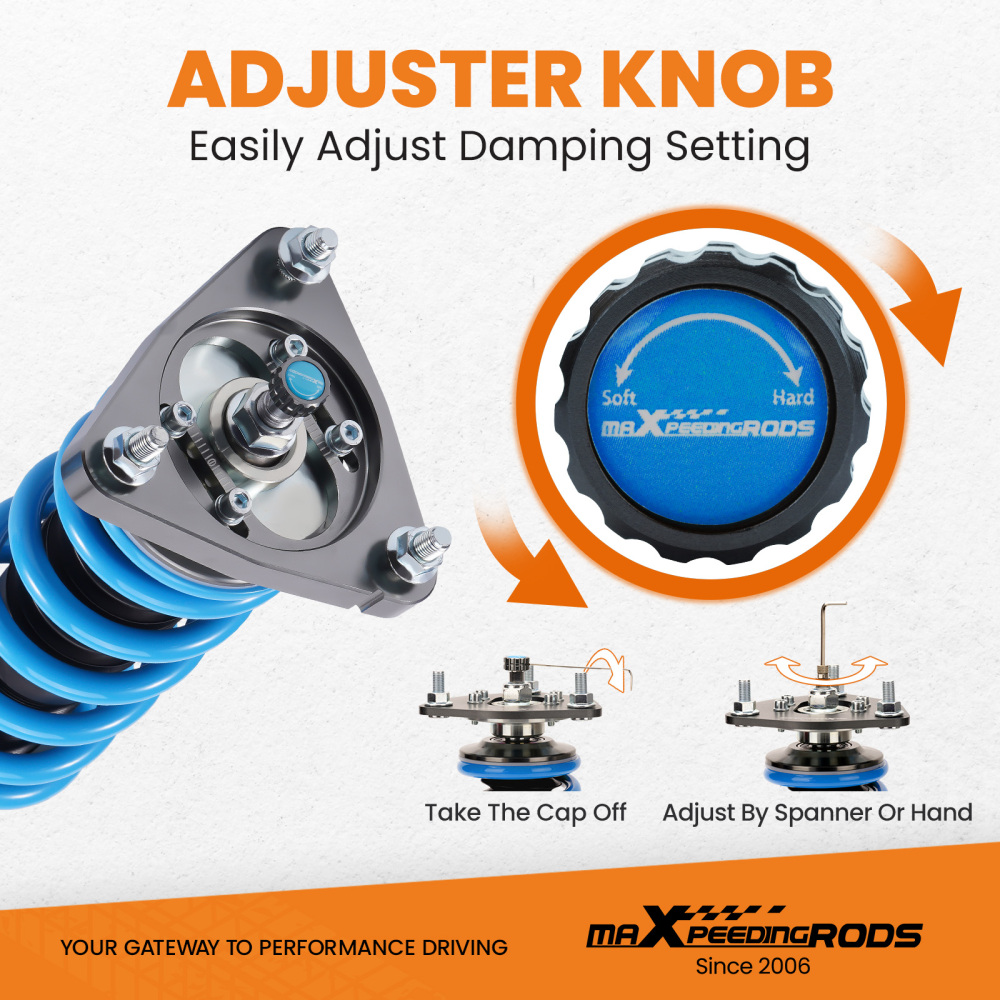 Compatible For Ford Mustang 2015-2023 24 Ways Damper Adjustable Coilovers Shock Springs Kit Lowering Kit