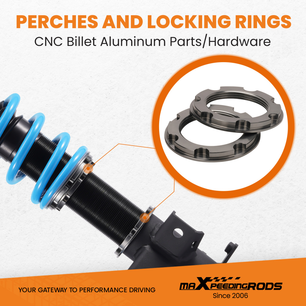 Compatible For Ford Mustang 2015-2023 24 Ways Damper Adjustable Coilovers Shock Springs Kit Lowering Kit