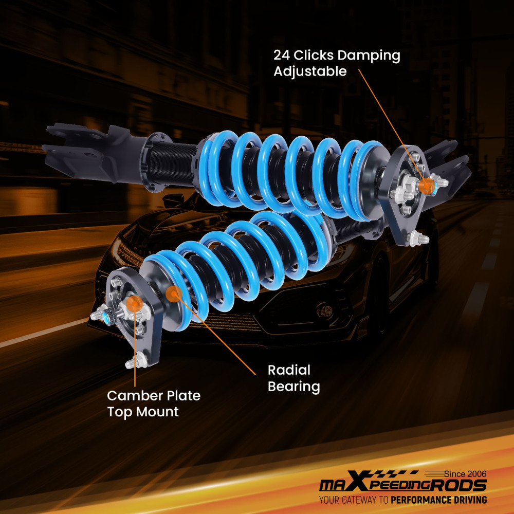 24 Ways Damping Adjustable Perfermance Coilover Compatible For Ford Mustang 4th Gen. 1994-2004  Lowering Kit
