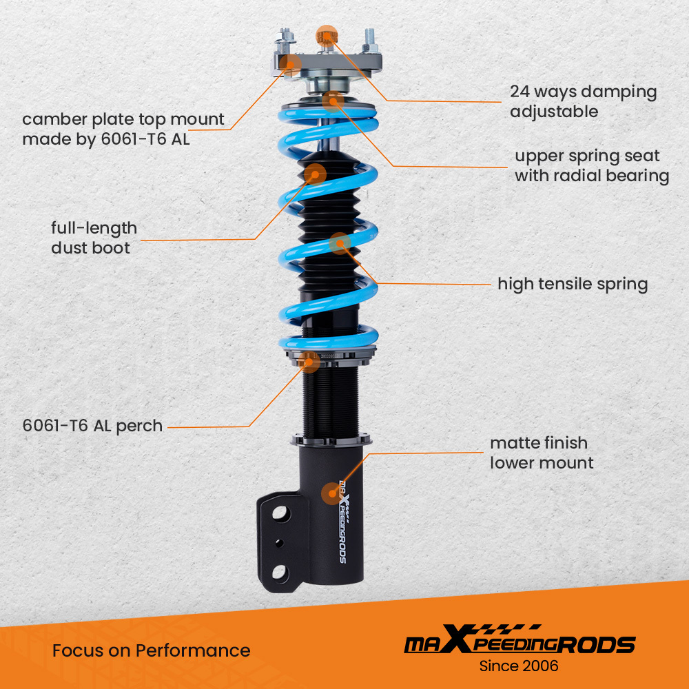 Amortiguadores Suspensión roscada compatible para Ford Mustang Coupé Convertible SN95