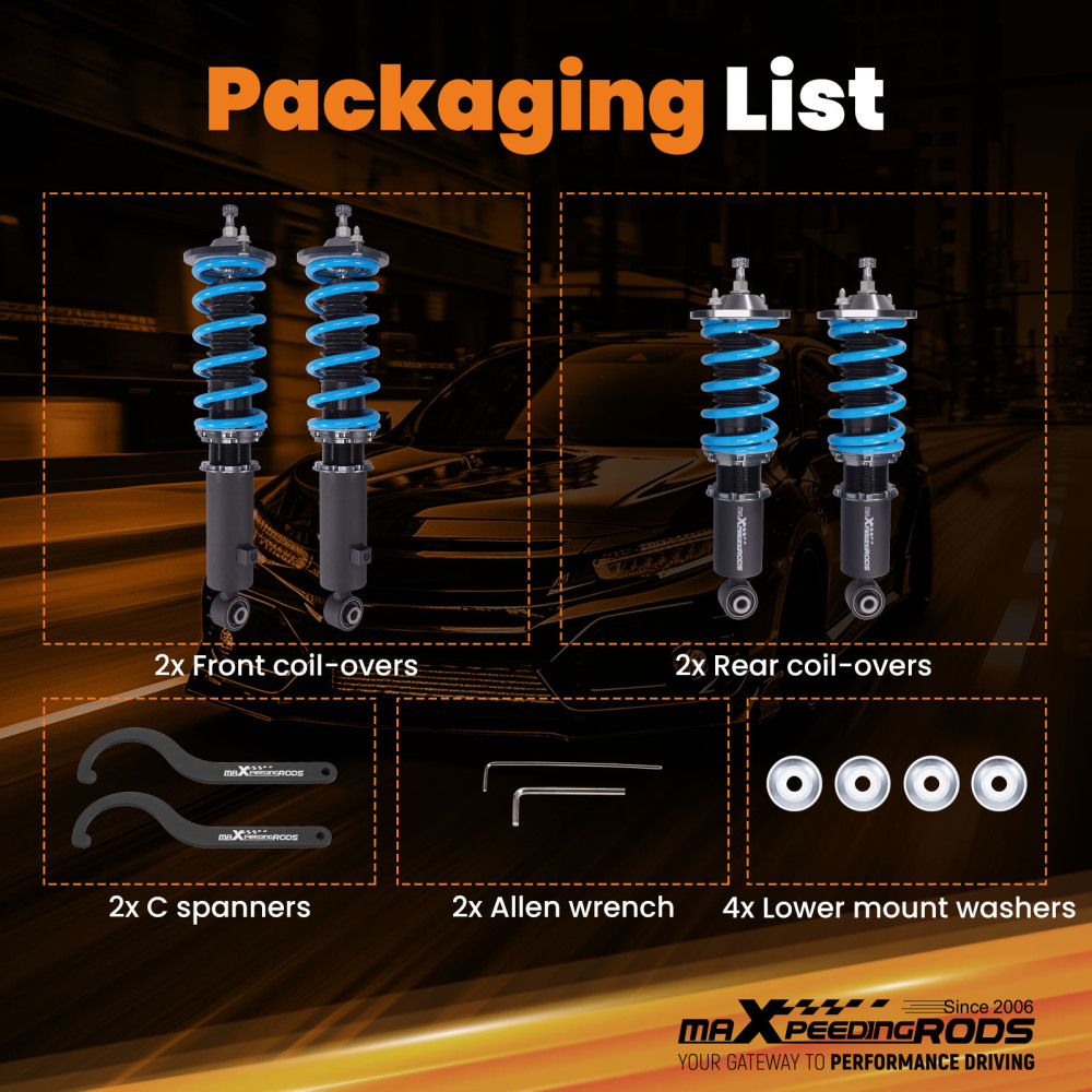 Amortisseurs Combinés Filetés compatible pour Mazda MX-5 NA NB 1989 a 2005 1.6 1.8 Coilovers