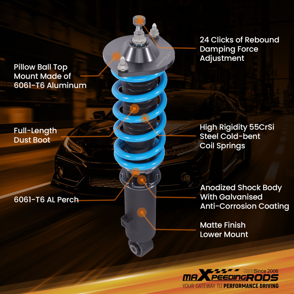 Amortisseurs Combinés Filetés compatible pour Mazda MX-5 NA NB 1989 a 2005 1.6 1.8 Coilovers