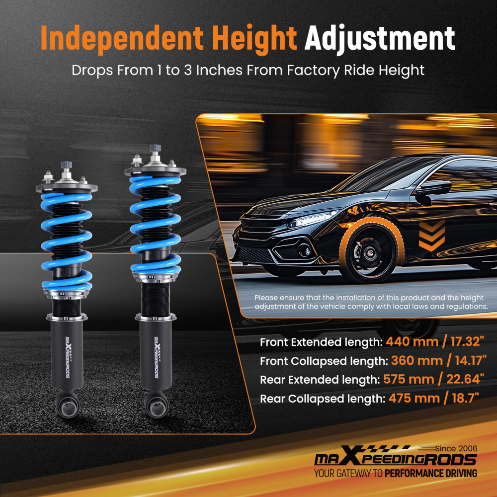 Coil Spring Coilovers Shocks Struts compatible for Nissan 300ZX Z32 Suspension Lowering Kit
