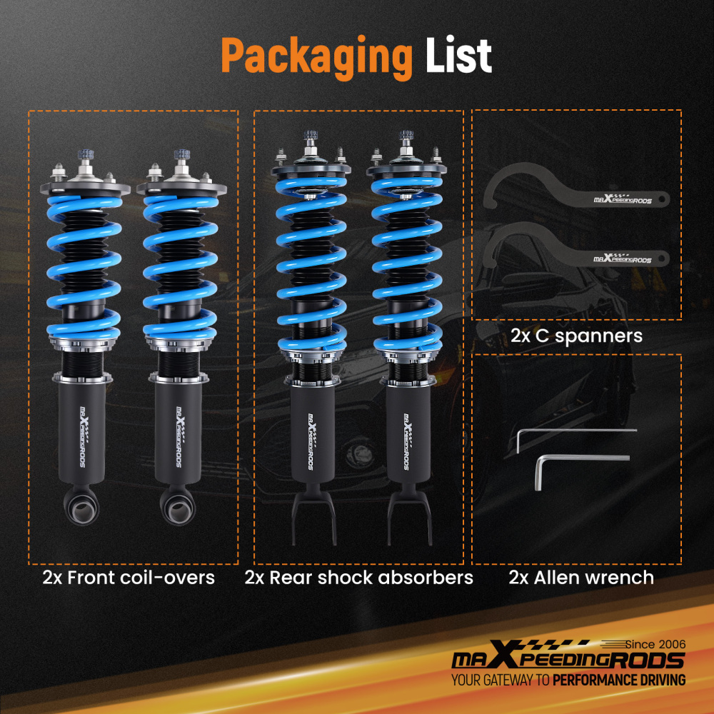 Coil Spring Coilovers Shocks Struts compatible for Nissan 300ZX Z32 Suspension Lowering Kit