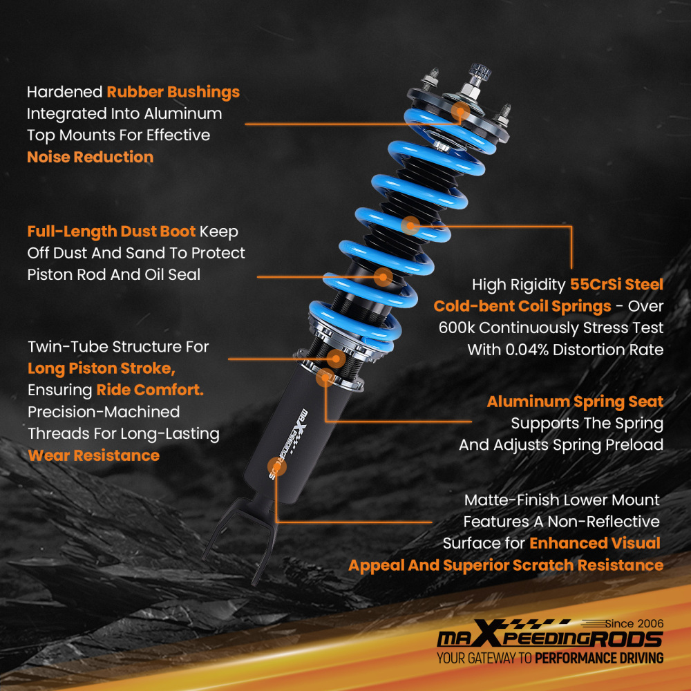 Coil Spring Coilovers Shocks Struts compatible for Nissan 300ZX Z32 Suspension Lowering Kit