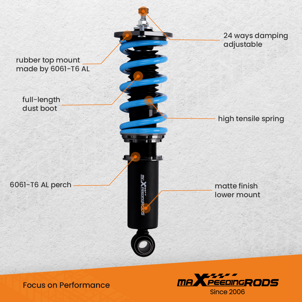Coil Spring Coilovers Shocks Struts compatible for Nissan 300ZX Z32 Suspension Lowering Kit