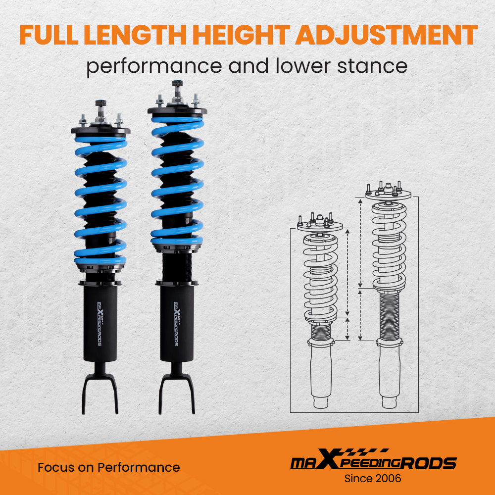 MaXpeedingrods Coilovers Kits compatible for Nissan 90-96 300ZX Z32 Skyline 24 Damper Adj. lowering kit