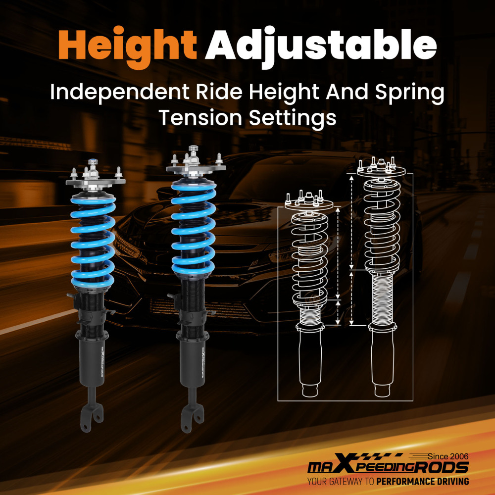 24 Damping Levels Coilovers compatible for Nissan 350Z Coupe Z33 03-08 compatible for Infiniti G35 Sedan Lowering Kit