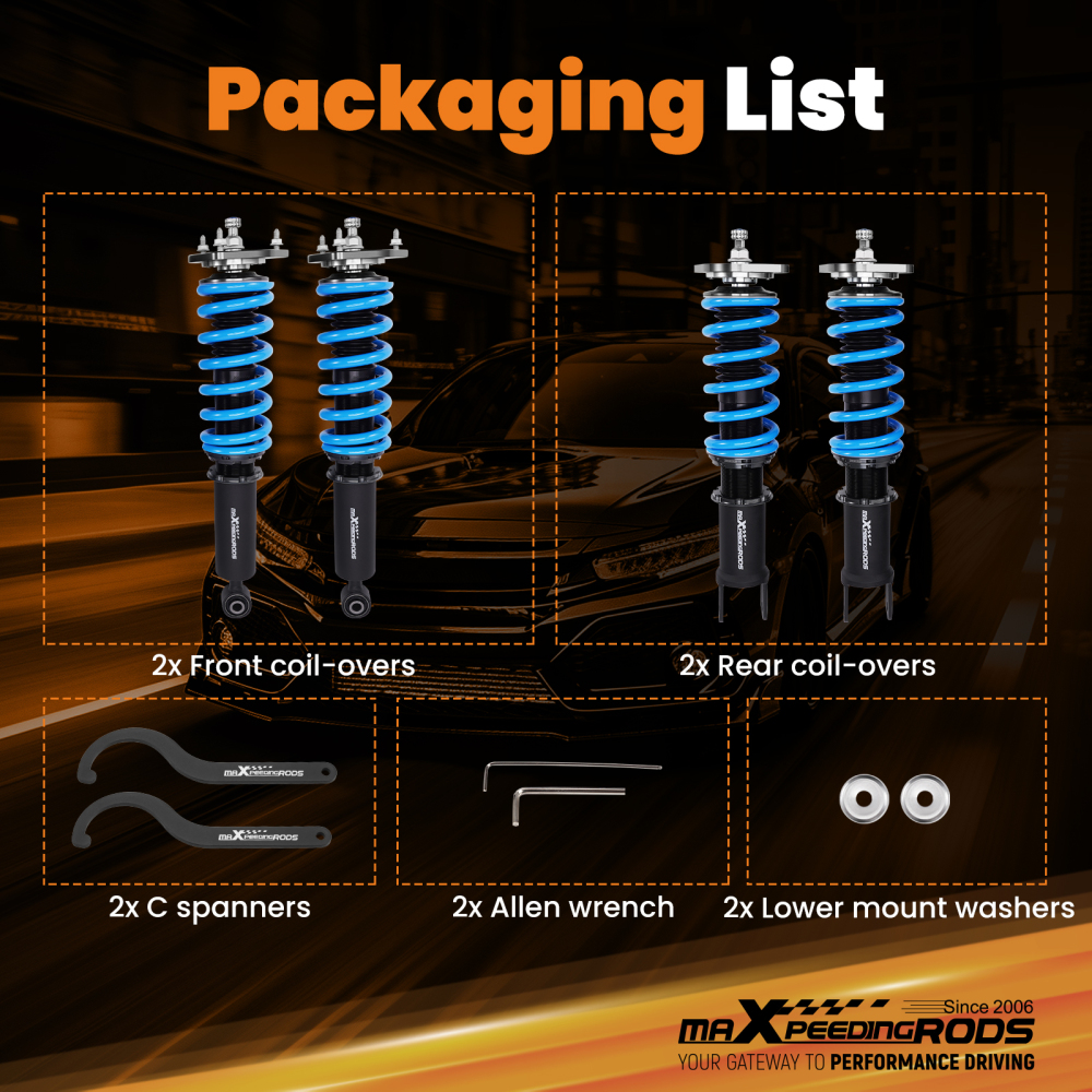 Coilover Suspension Kit compatible for Nissan 370Z Z34 2009-2016 Shock Absorber Coil Spring