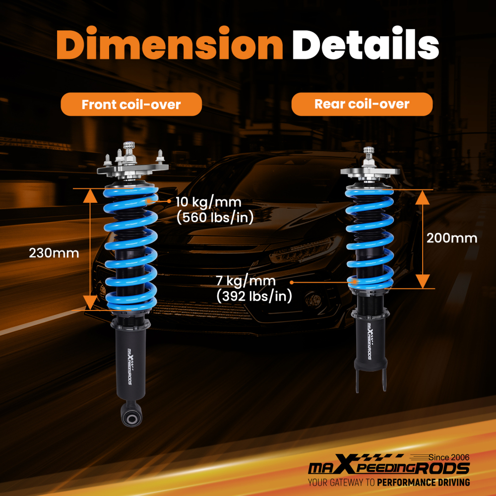 Coilover Suspension Kit compatible for Nissan 370Z Z34 2009-2016 Shock Absorber Coil Spring