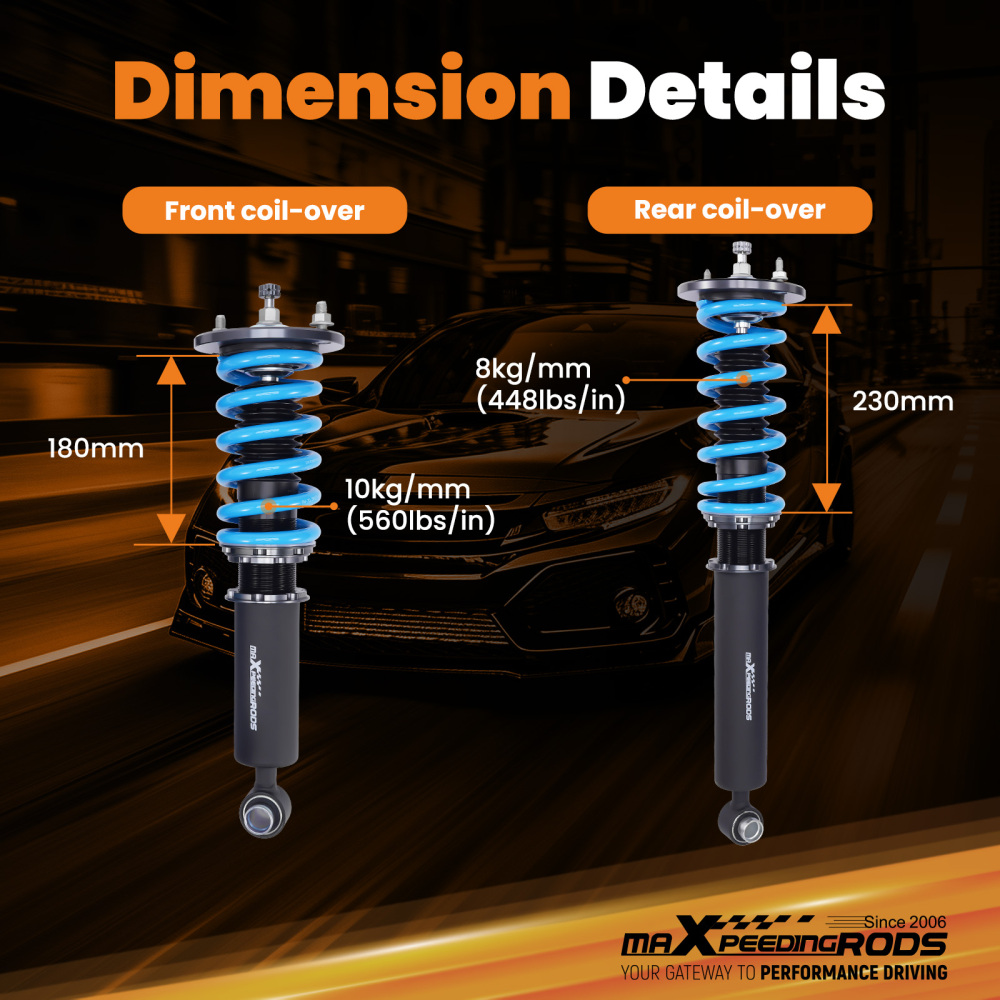 Maxpeedingrods COT6 Street Coilovers Lowering Kits compatible for Nissan Skyline GTST R33
