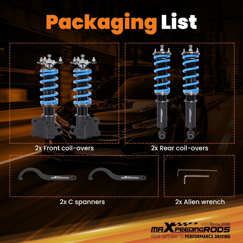 24-level Adjustable Damper Coilover compatible for NISSAN S13 Silvia 180SX 200SX 89-94