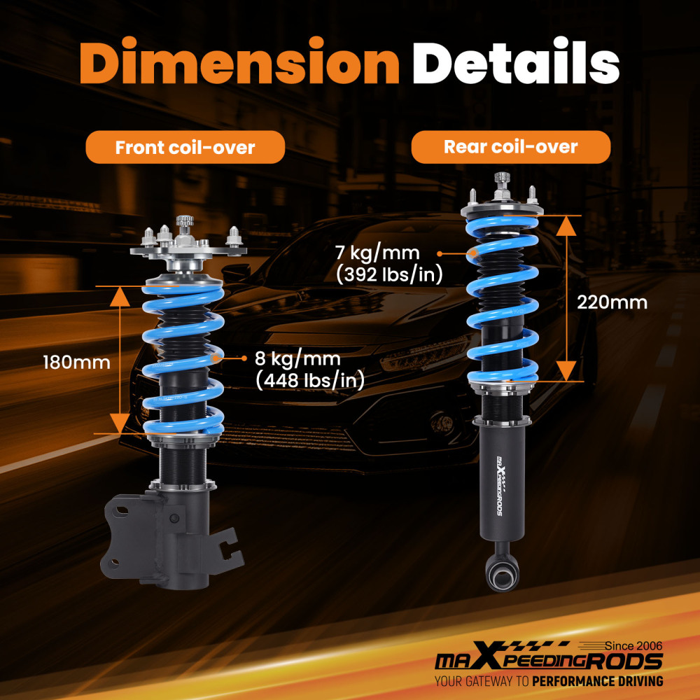 24-level Adjustable Damper Coilover compatible for NISSAN S13 Silvia 180SX 200SX 89-94