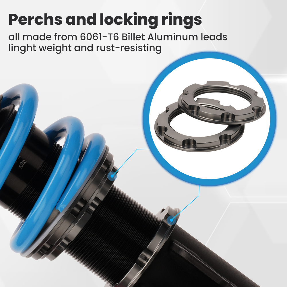 Kit Coilover regolabili in altezza e smorzamento compatibili compatibile per Nissan S13 200SX Europa/Nuova Zelanda mercato 89-94 Lowering Kit