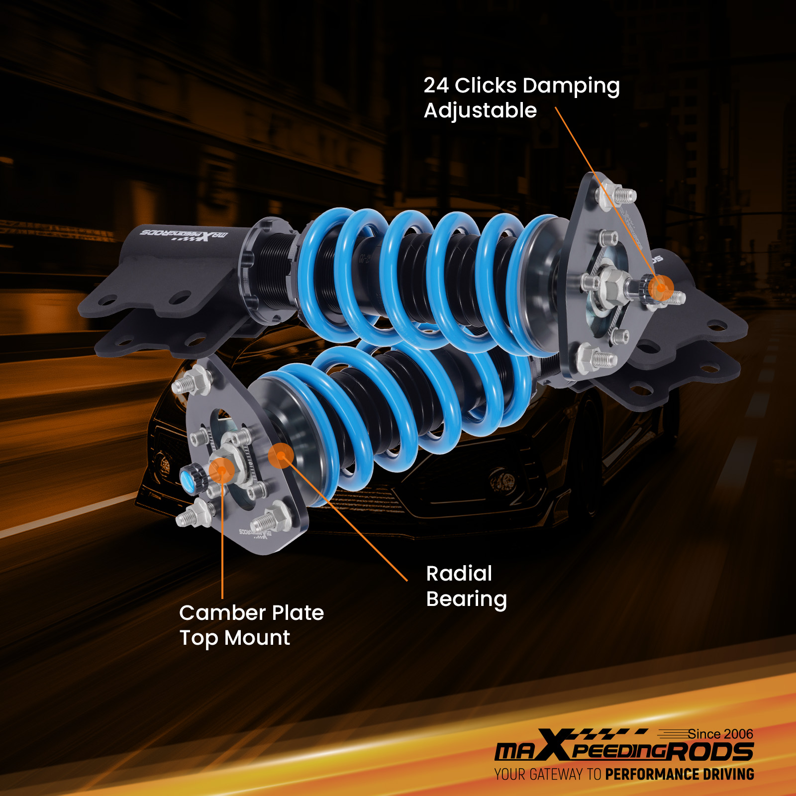 【ヴィンテージ】MOMENTS DE MODE Double Adjustable Front Coil-Over Shock For GM A-Body & G-Body