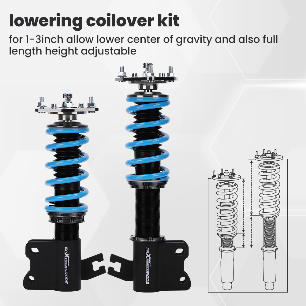 Coilover Kit compatible for Nissan S14 Silvia 200SX 1994-1998 24 Way Adjustable Damper Lowering Kit
