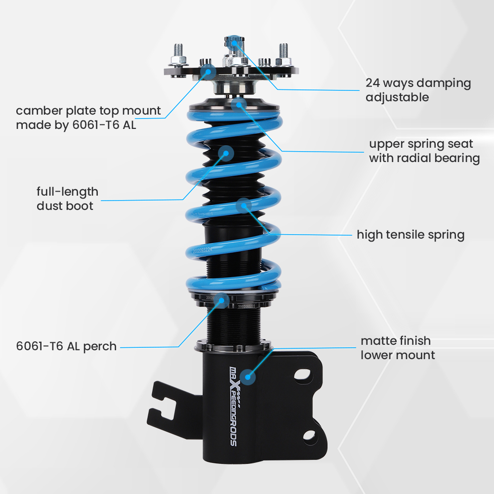 Coilover Kit compatible for Nissan S14 Silvia 200SX 1994-1998 24 Way Adjustable Damper Lowering Kit