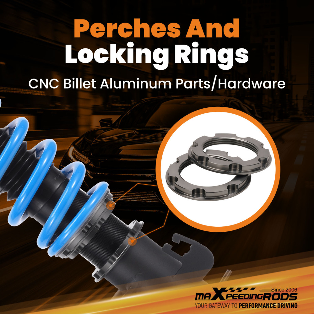 24 Ways Dampening Adjustable Coilovers Kit compatible for Nissan X-Trail T30 2001-2007 Lowering Kit