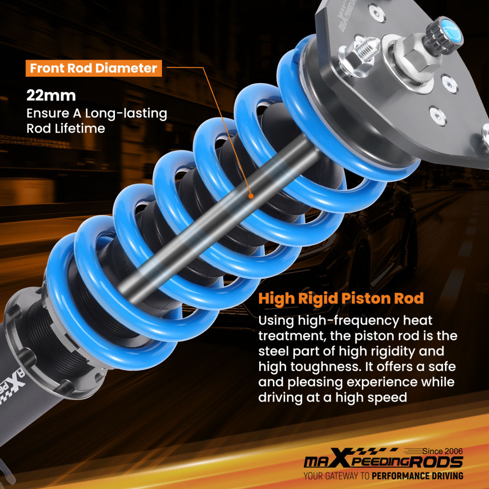 24 Ways Dampening Adjustable Coilovers Kit compatible for Nissan X-Trail T30 2001-2007 Lowering Kit