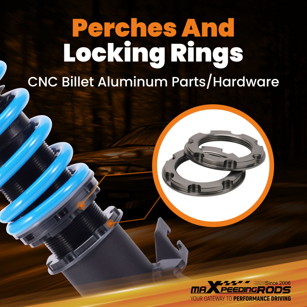 MaXpeedingrods 24 Way Adjustable Coilover Lower Kit compatible for Nissan Sentra B13 91-94