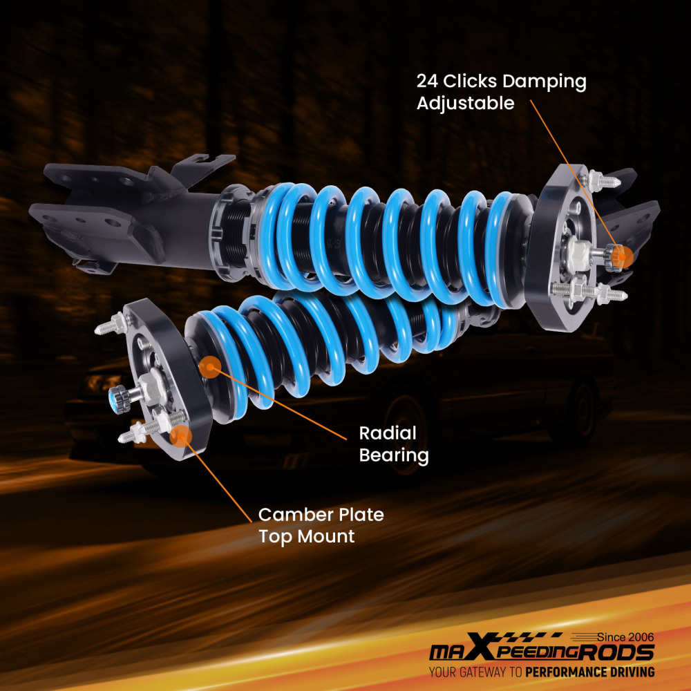 MaXpeedingrods 24 Way Adjustable Coilover Lower Kit compatible for Nissan Sentra B13 91-94