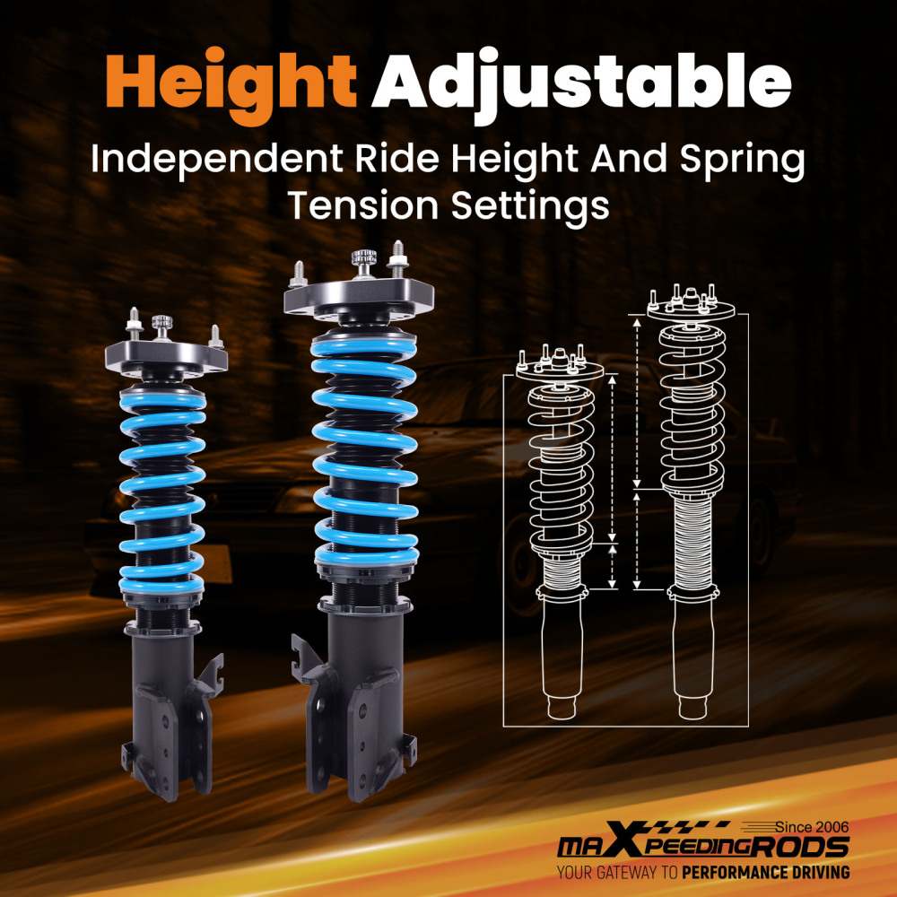 MaXpeedingrods 24 Way Adjustable Coilover Lower Kit compatible for Nissan Sentra B13 91-94