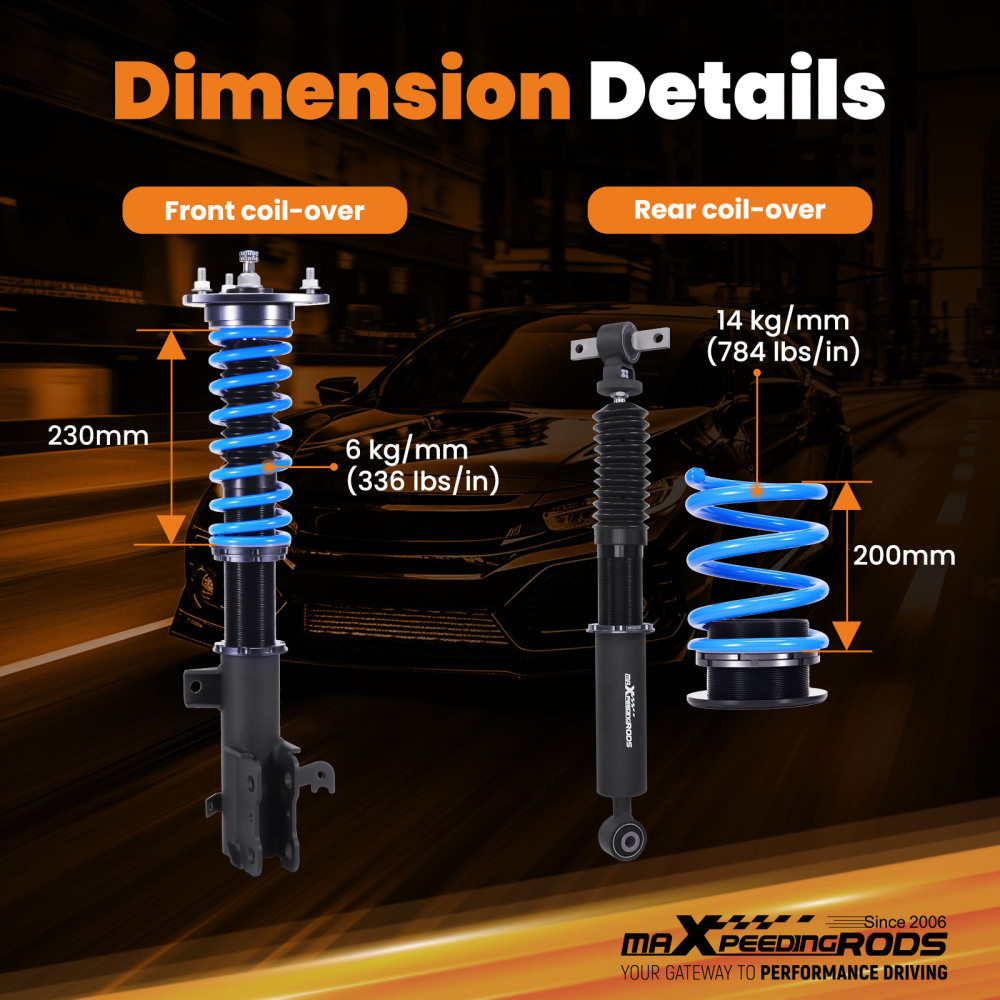 MaXpeedingrods 24 Step Adjustable Coilovers Kit compatible for Honda Odyssey 2011-2017