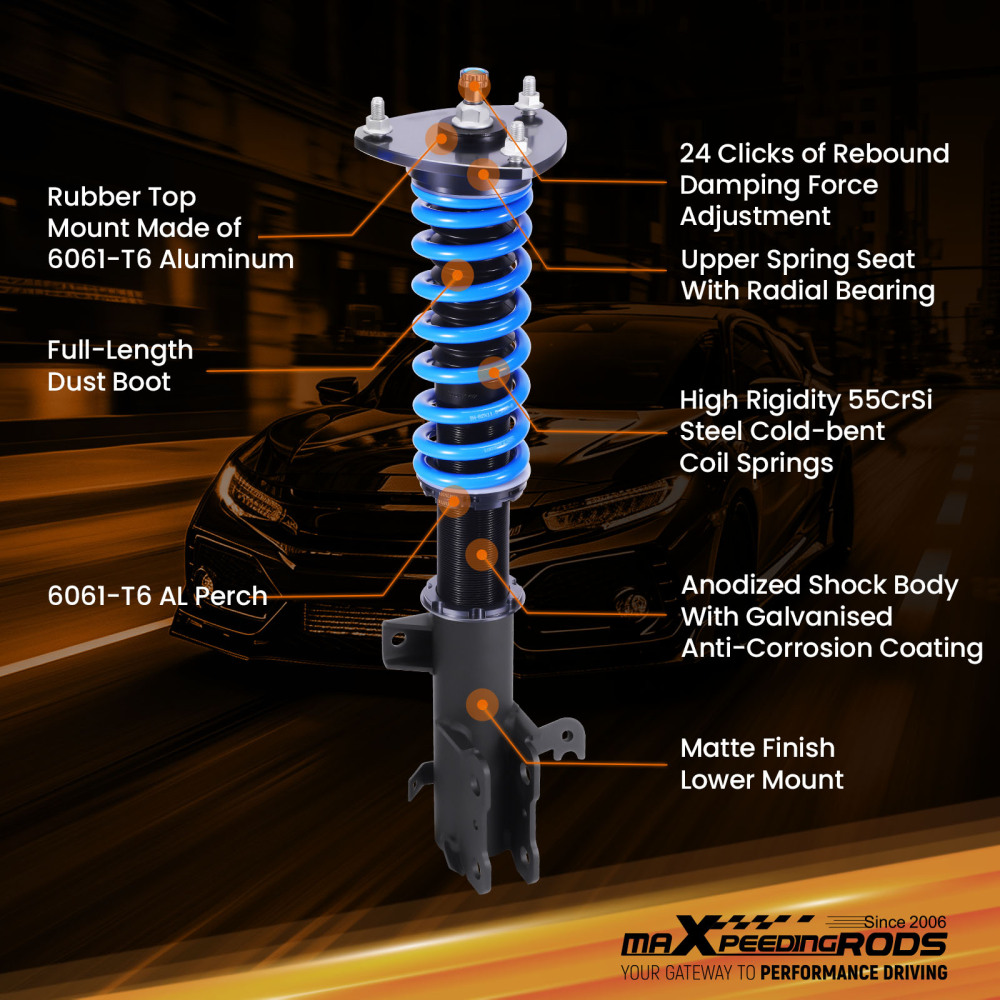 MaXpeedingrods 24 Step Adjustable Coilovers Kit compatible for Honda Odyssey 2011-2017