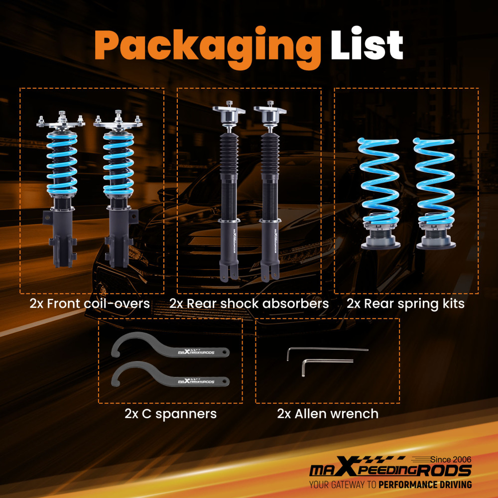 Compatible for Kia Optima 2011-2015 MaXpeedingrods T6 Coilover 24 Level Damper Lowering Kit